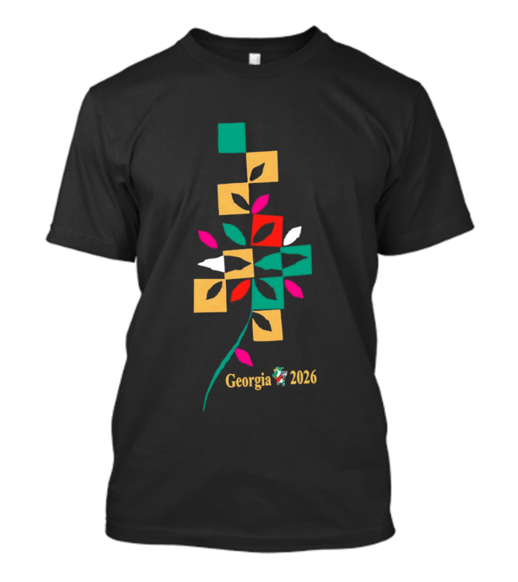 Georgia 2026 Colorful Geometric Leaf T-Shirt