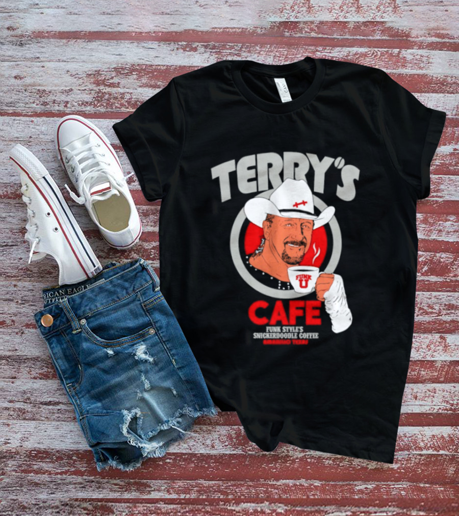 Terry's Cafe Terry Funk Funk U Coffee Cowboy Bandage T-Shirt