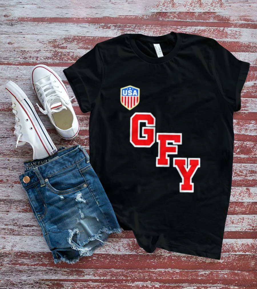 GFY USA Team Red Lettering And Shield T-Shirt