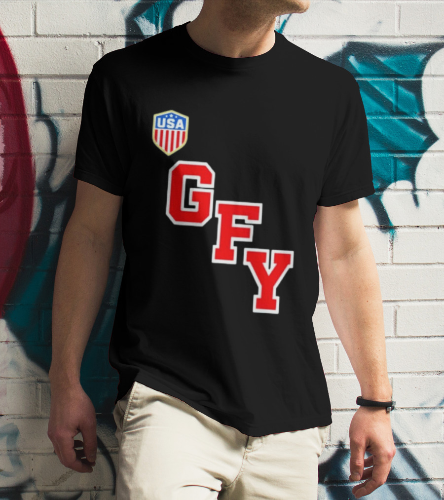 GFY USA Team Red Lettering And Shield T-Shirt