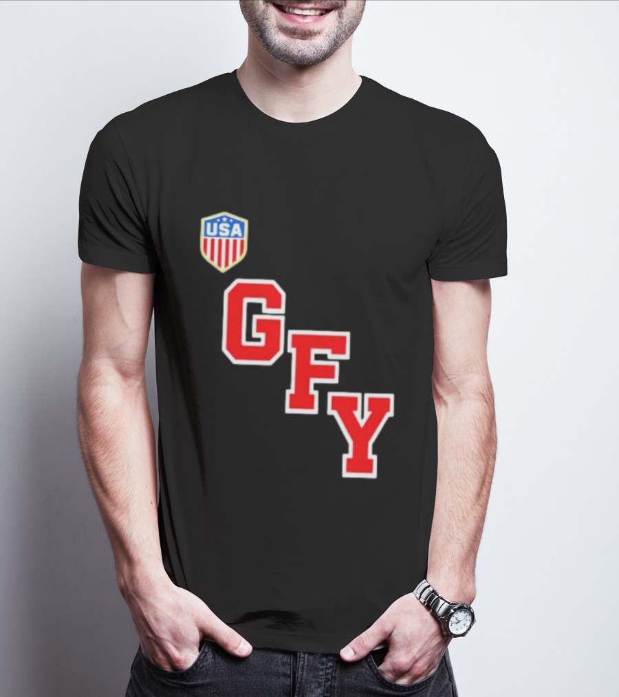 GFY USA Team Red Lettering And Shield T-Shirt