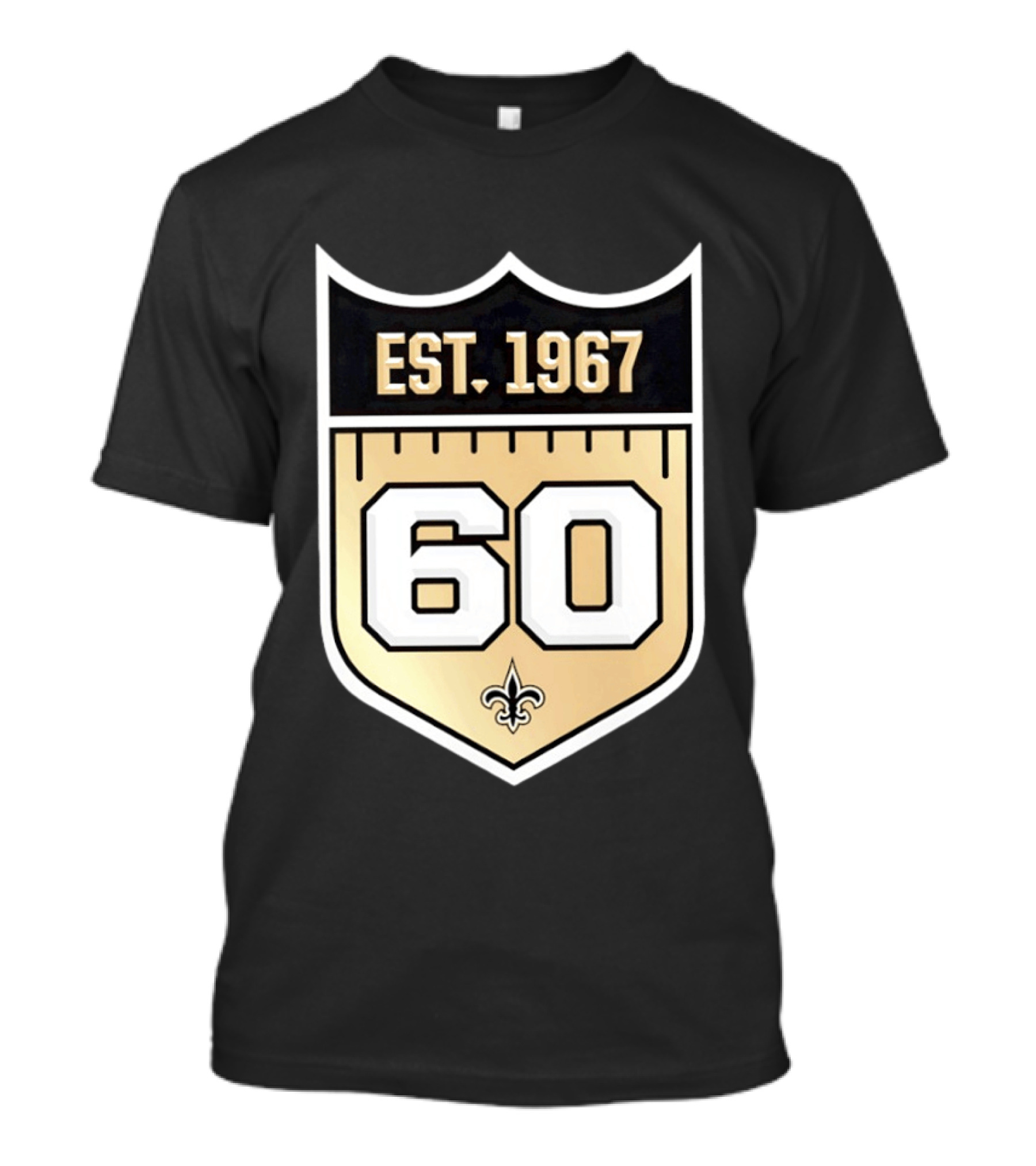 New Orleans Saints 60th Anniversary Est 1967 Fleur De Lis NFL Celebration T-Shirt