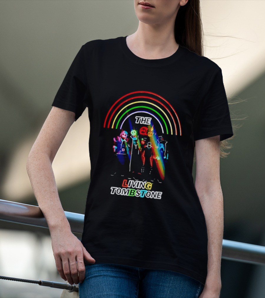 The Living Tombstone Neon Rainbow Characters T-Shirt