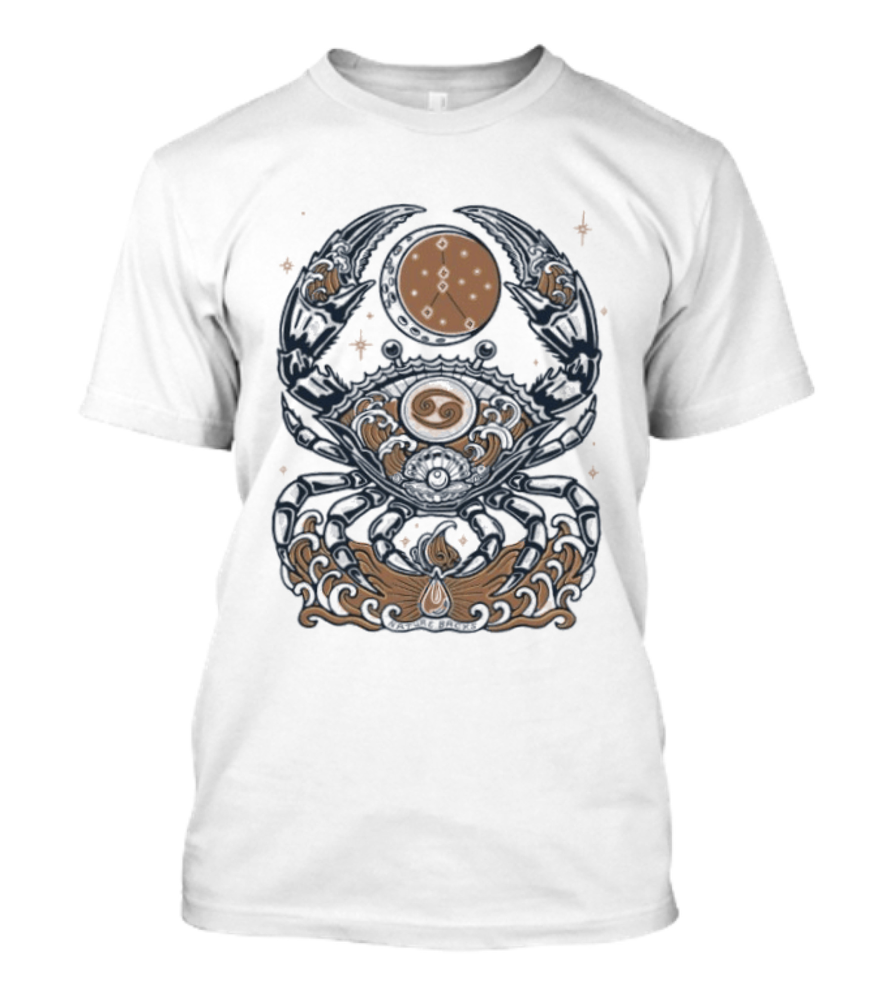 Cancer Zodiac Crab Celestial Moon Astrology Symbol And Stars T-Shirt