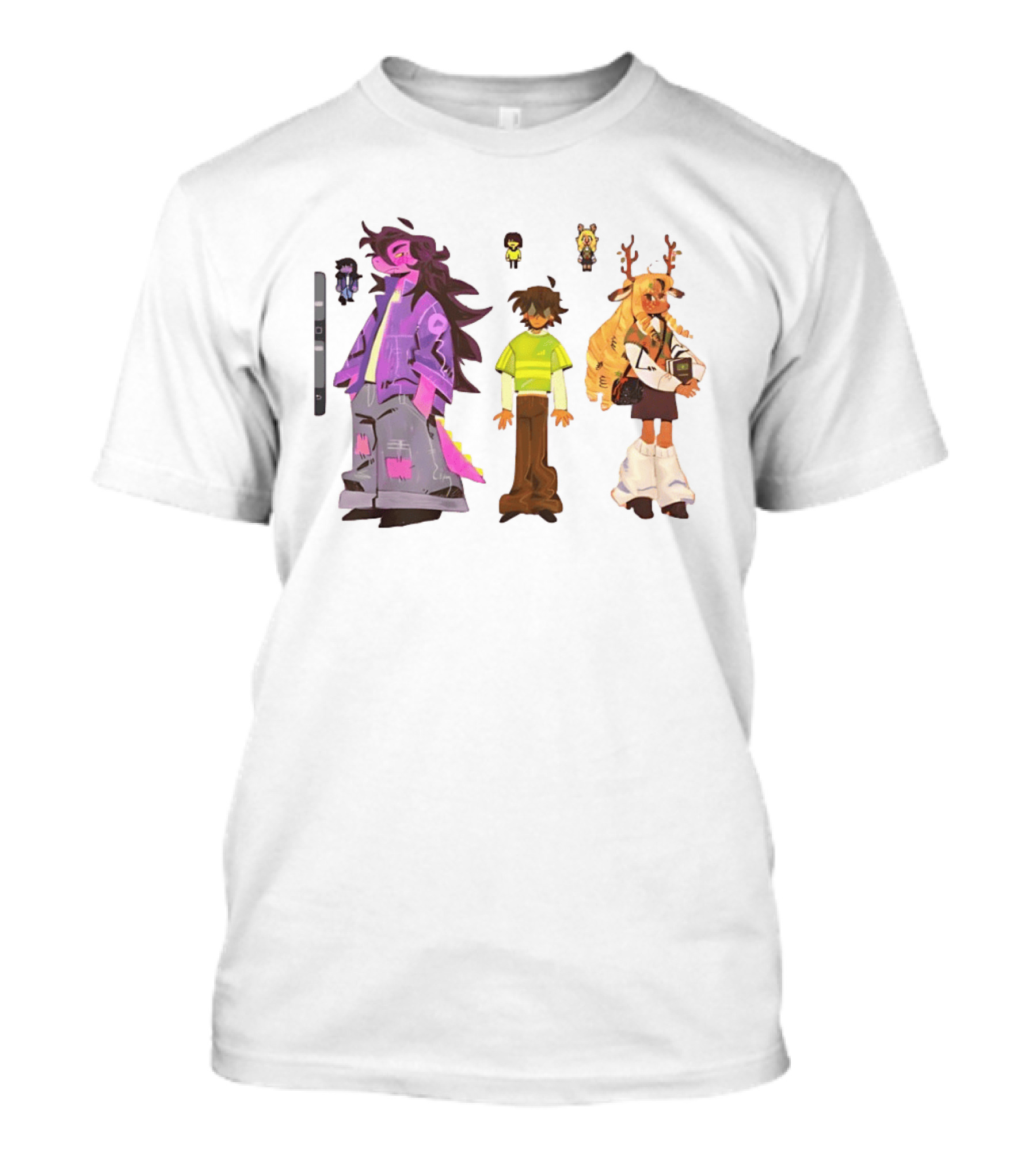 Deltarune Characters Illustrated Including Kris Susie And Noelle T-Shirt