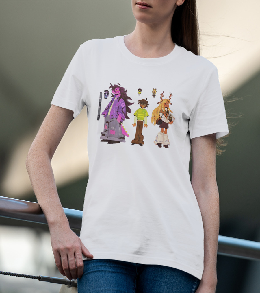 Deltarune Characters Illustrated Including Kris Susie And Noelle T-Shirt