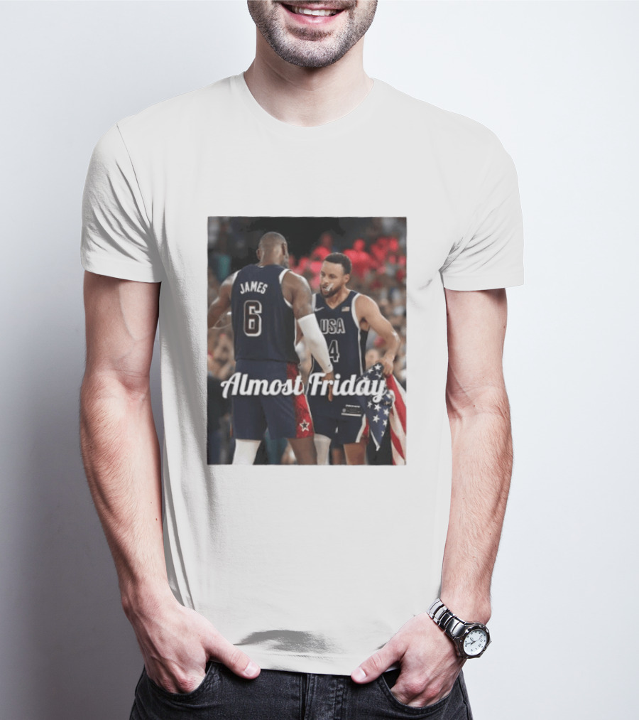 LeBron James Stephen Curry USA Basketball Almost Friday Team Spirit T-Shirt