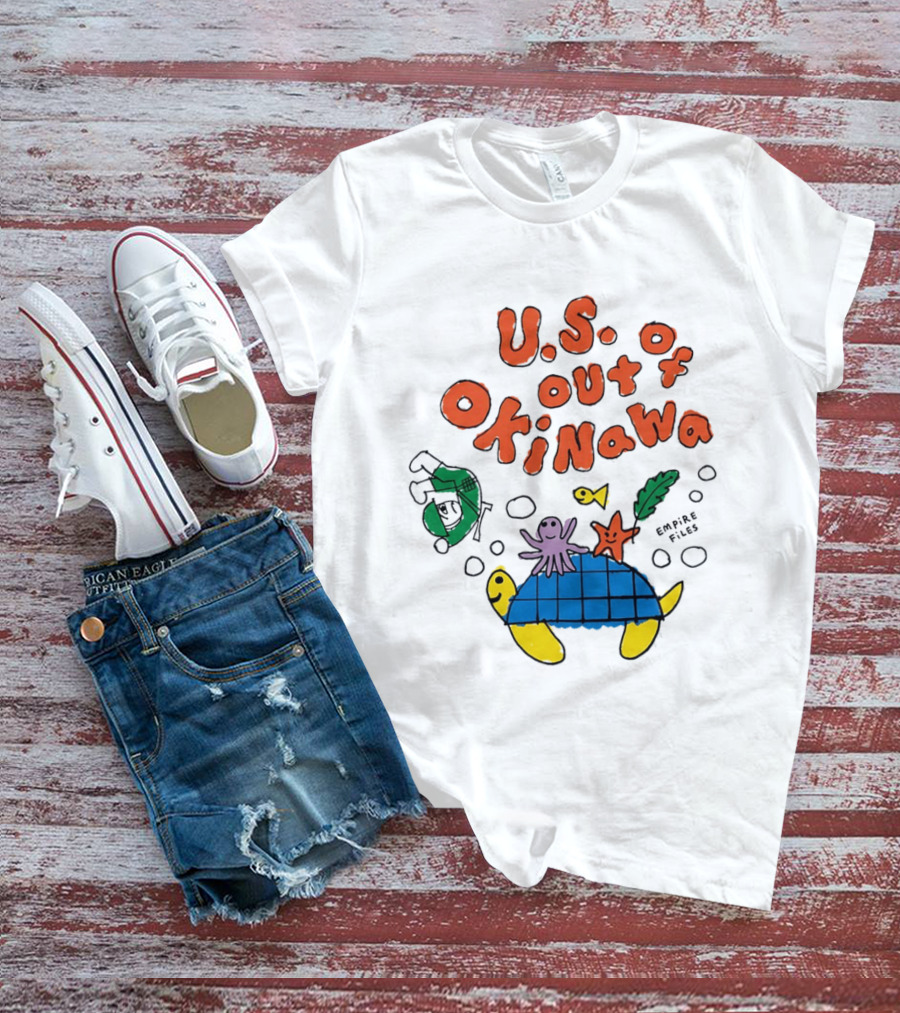 Empire Files U.S. Out Of Okinawa Turtle Octopus T-Shirt
