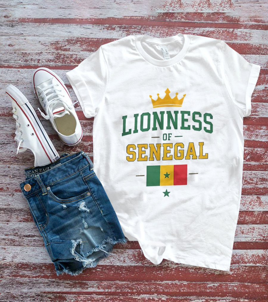 Lioness Of Senegal Flag Crown National T-Shirt