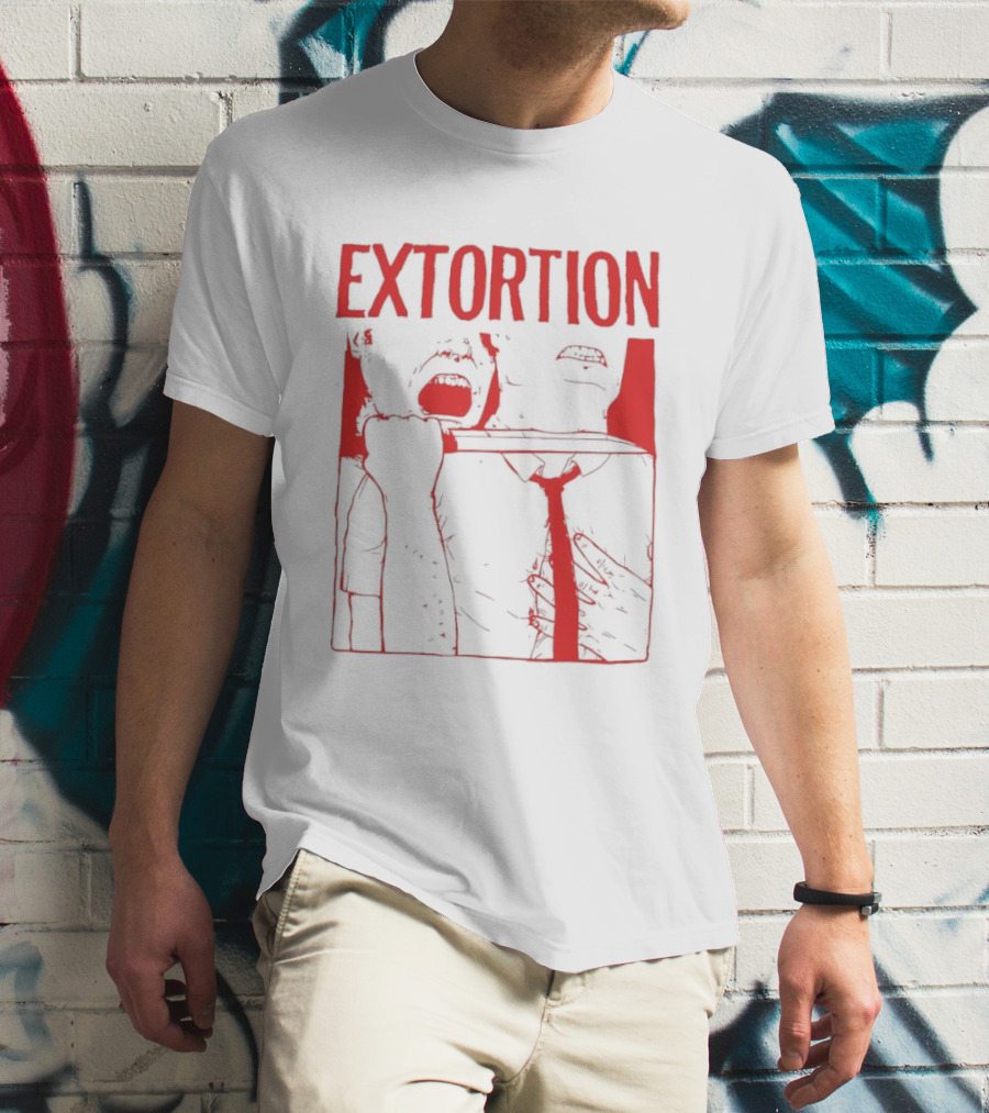 Extortion Throat Slit Dark Horror Red Grunge Aesthetic T-Shirt