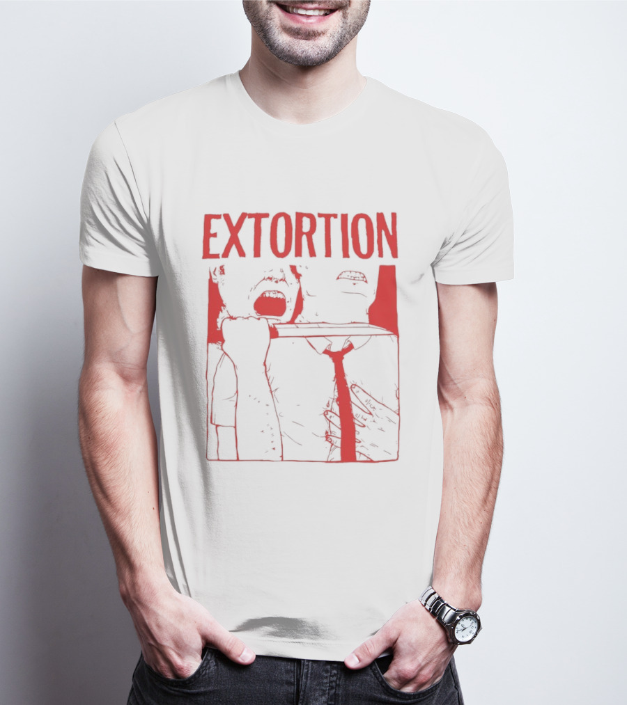 Extortion Throat Slit Dark Horror Red Grunge Aesthetic T-Shirt