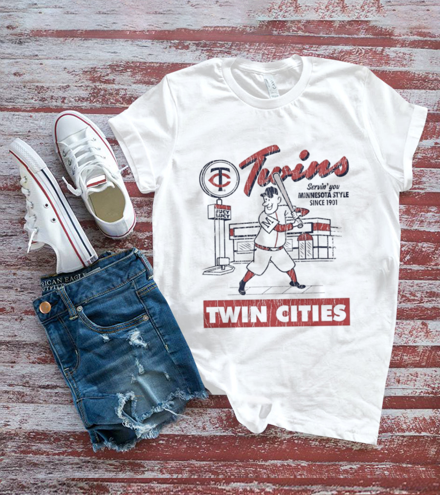 Twin Cities Twins Baseball Deli Arch Jucy Lucy T-Shirt