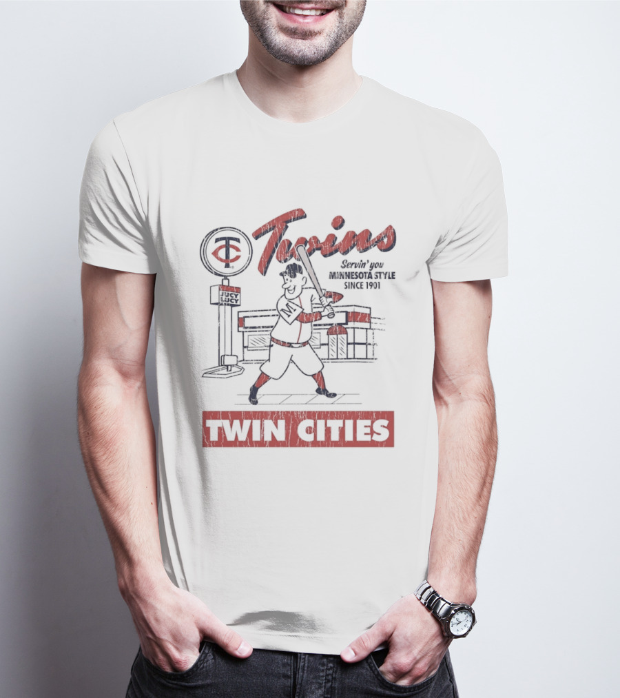 Twin Cities Twins Baseball Deli Arch Jucy Lucy T-Shirt