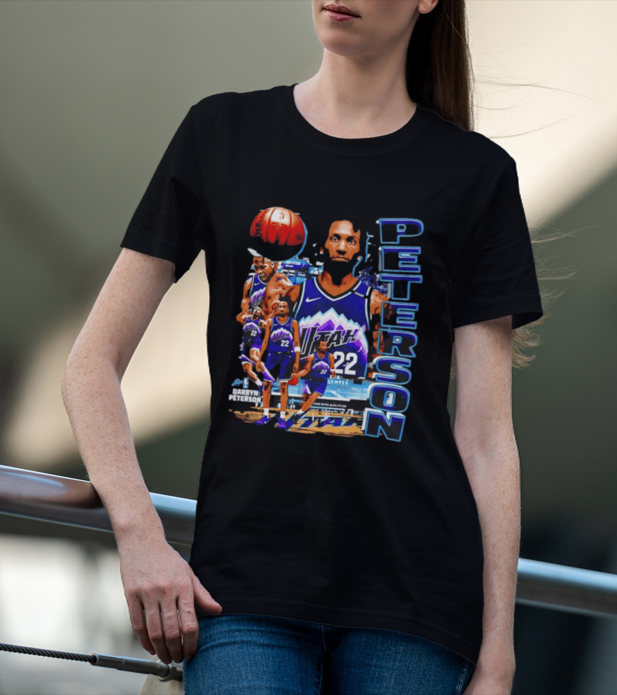 Utah Jazz Darryn Peterson NBA Player Collage Peterson 22 T-Shirt