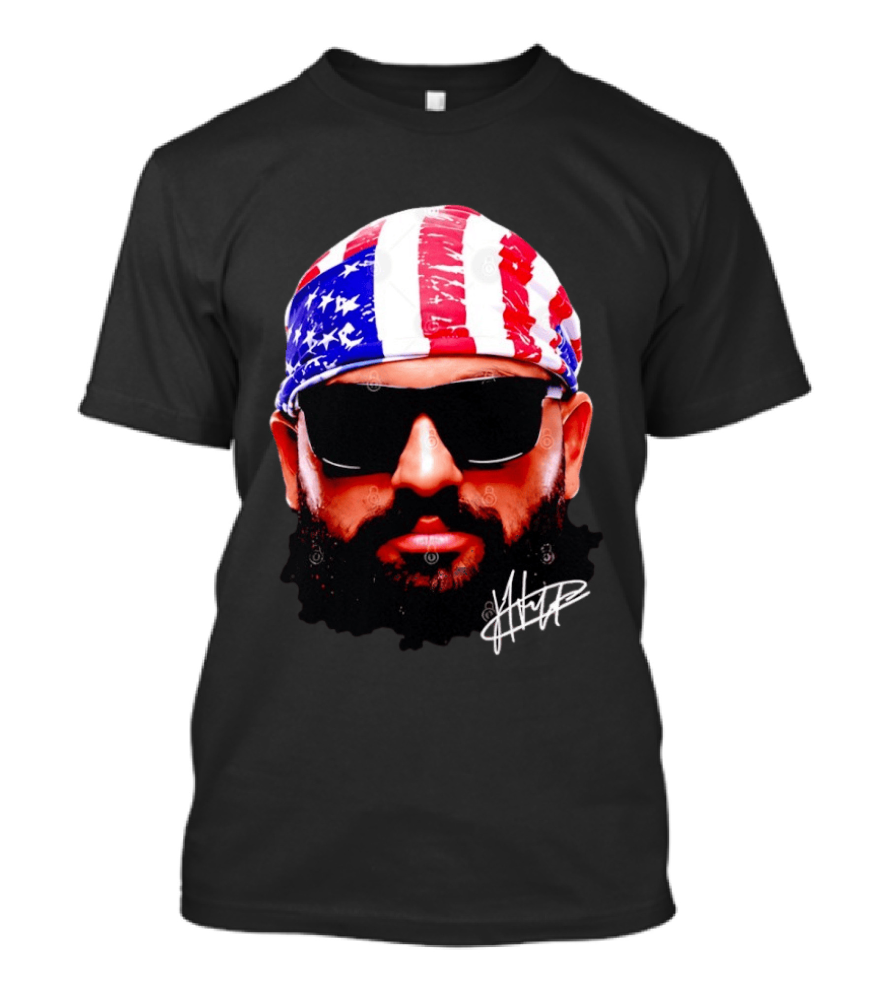 Josh Hokit American Flag Bandana UFC Signature T-Shirt