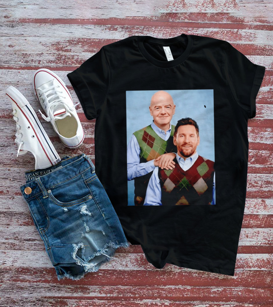 Lionel Messi And Gianni Infantino Step Brothers Movie Style Sweater Vest Image T-Shirt