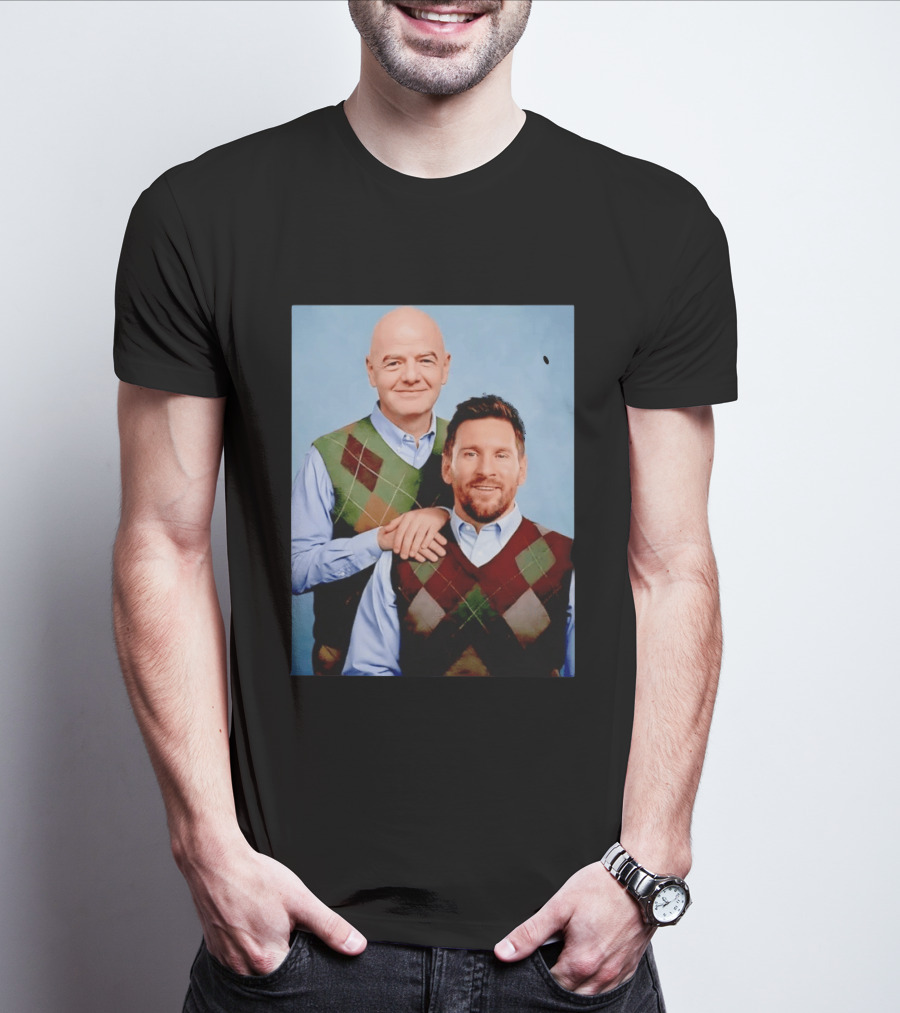 Lionel Messi And Gianni Infantino Step Brothers Movie Style Sweater Vest Image T-Shirt