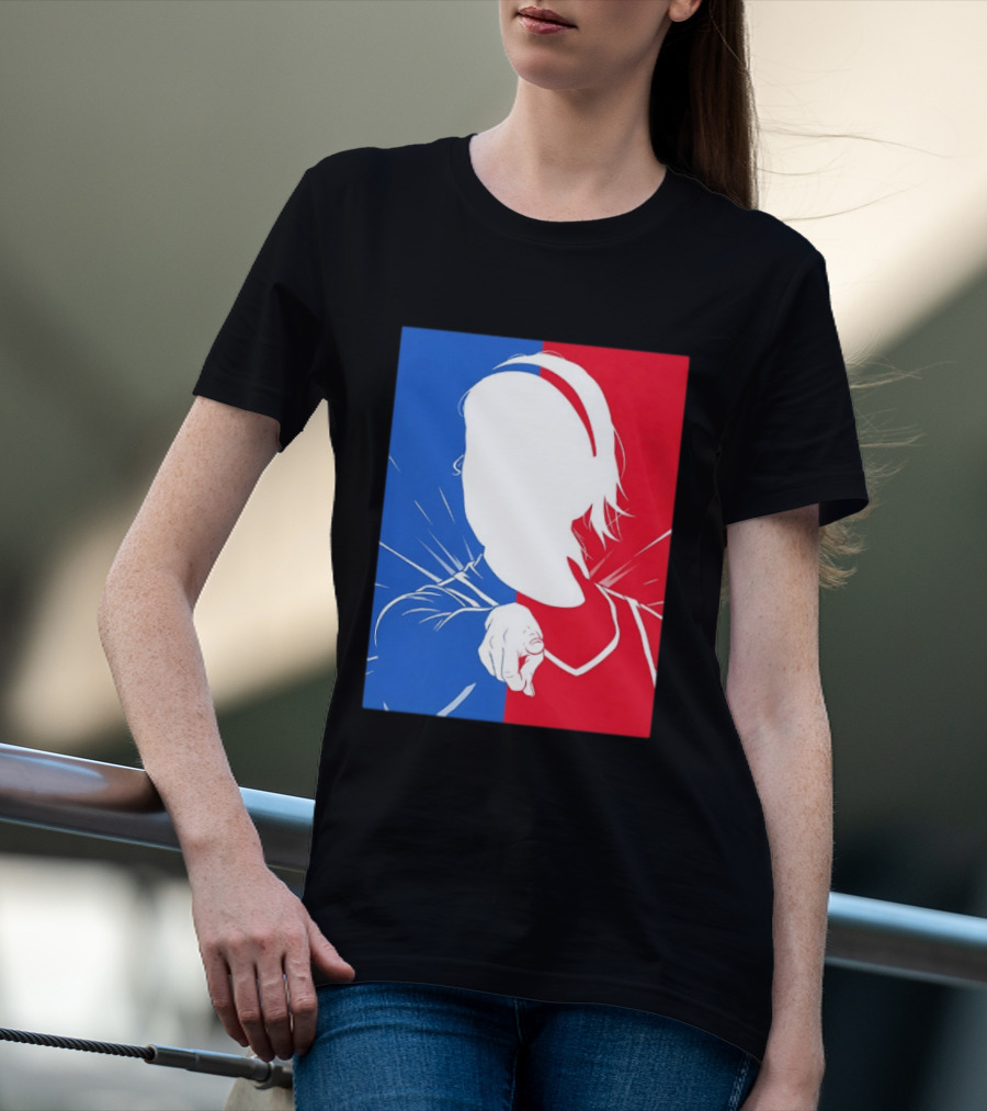Sophie Cunningham Indiana Fever WNBA Player Silhouette Blue Red T-Shirt