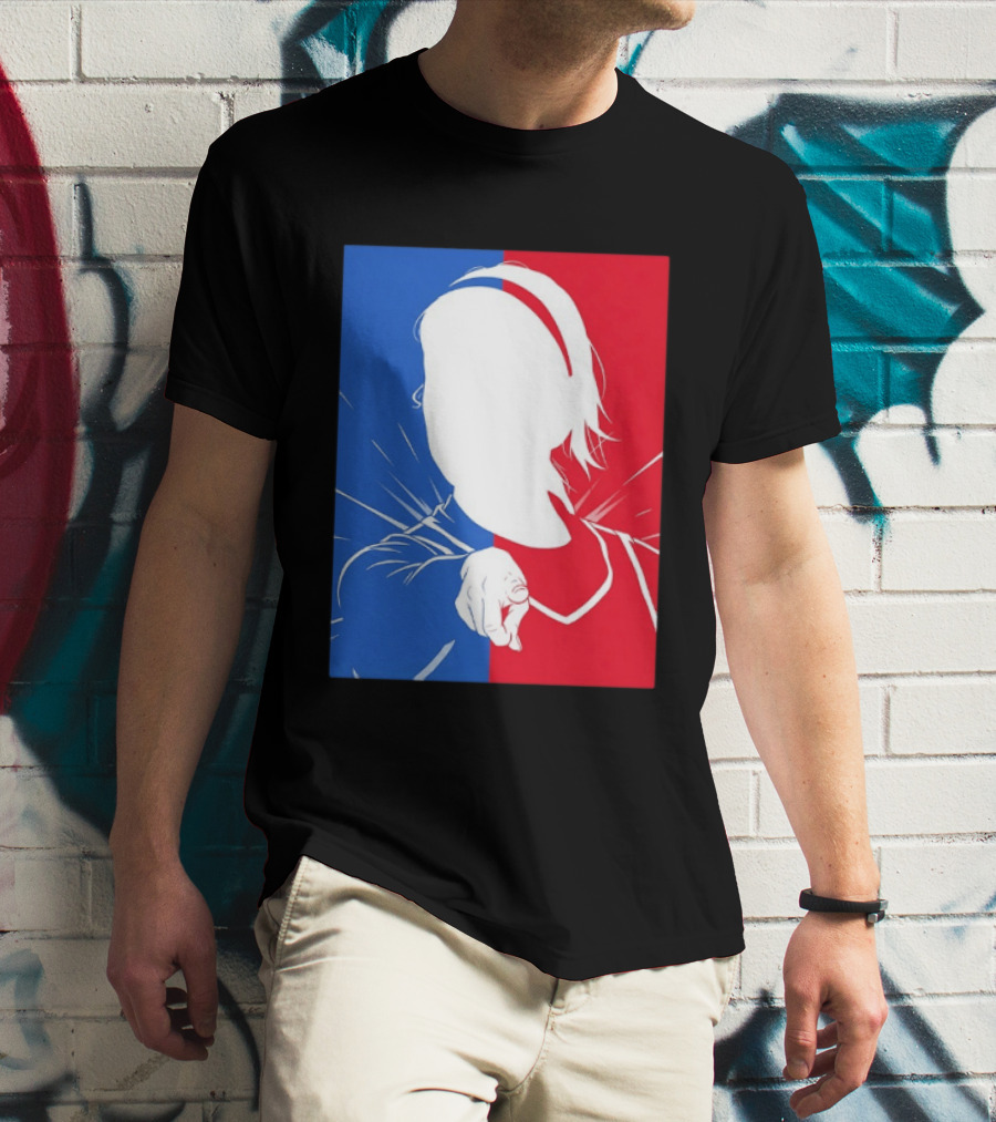 Sophie Cunningham Indiana Fever WNBA Player Silhouette Blue Red T-Shirt