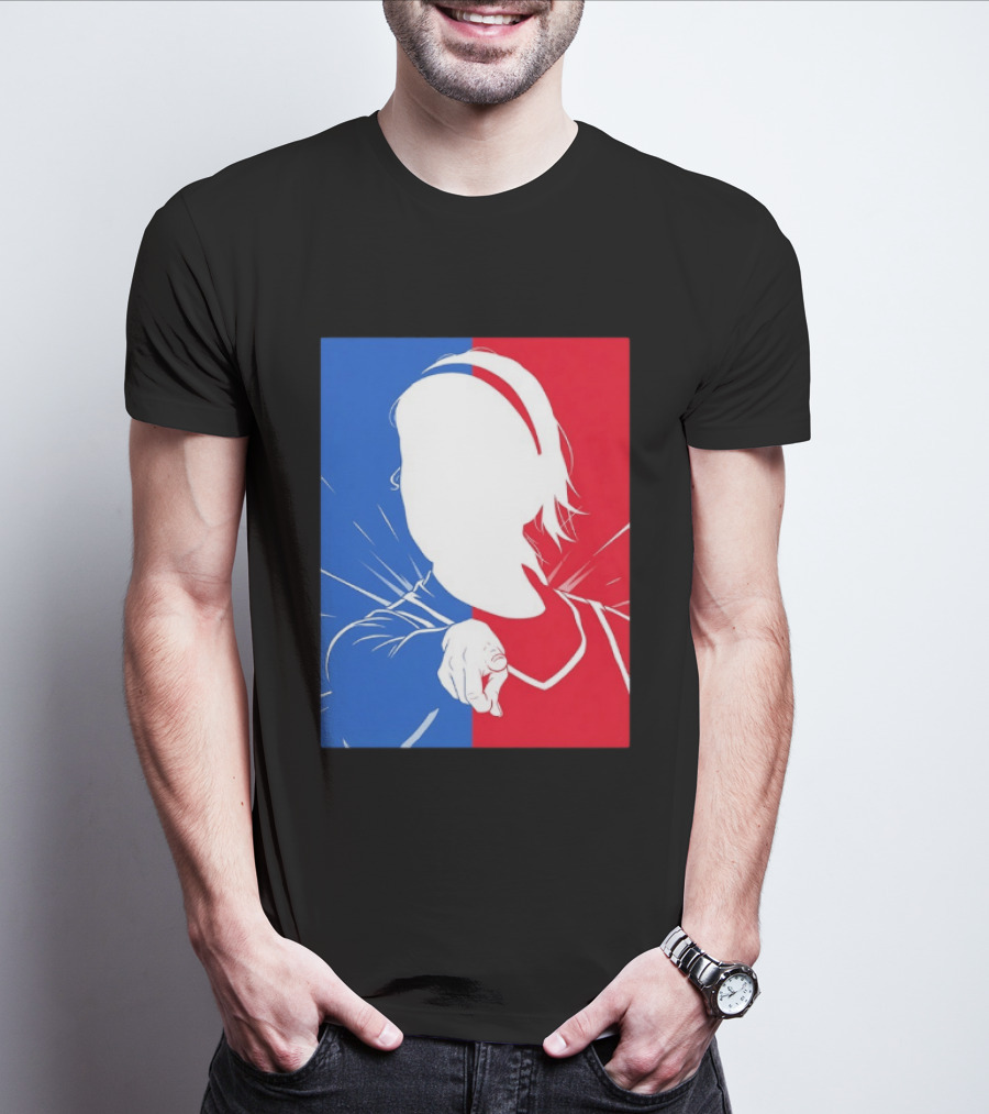 Sophie Cunningham Indiana Fever WNBA Player Silhouette Blue Red T-Shirt