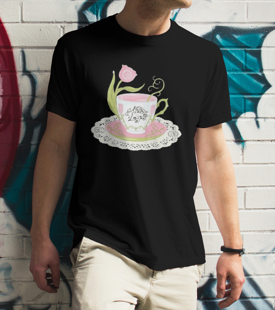 The Two Lips Teacup Floral Saucer Lace Doily T-Shirt