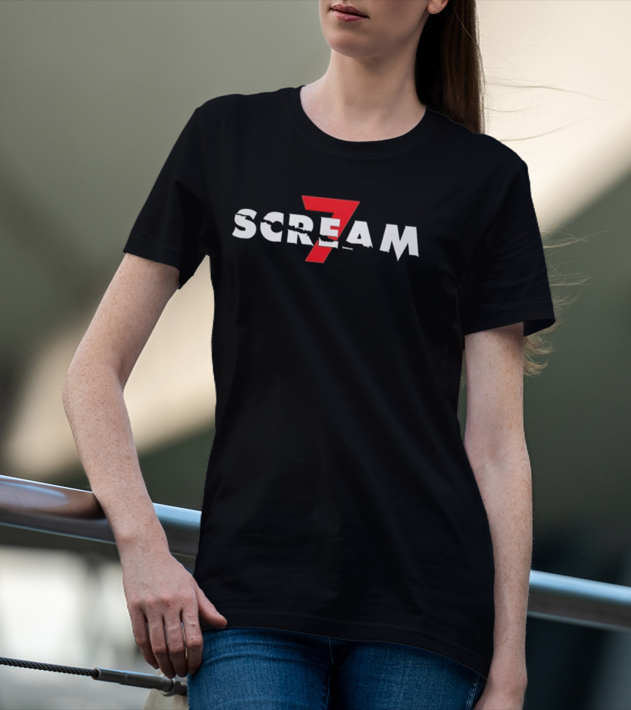 Scream 7 Horror Movie Iconic Red Number T-Shirt