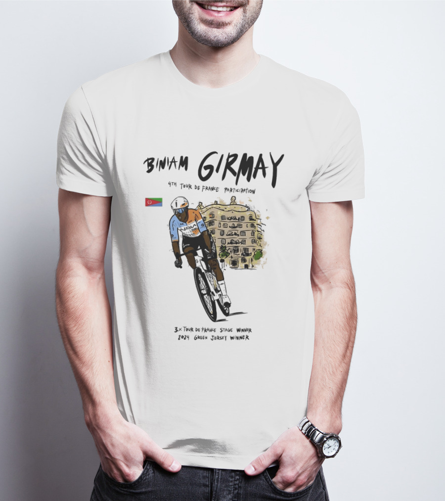 Biniam Girmay 4th Tour De France Participation 3x Stage Winner 2024 Green Jersey Winner T-Shirt