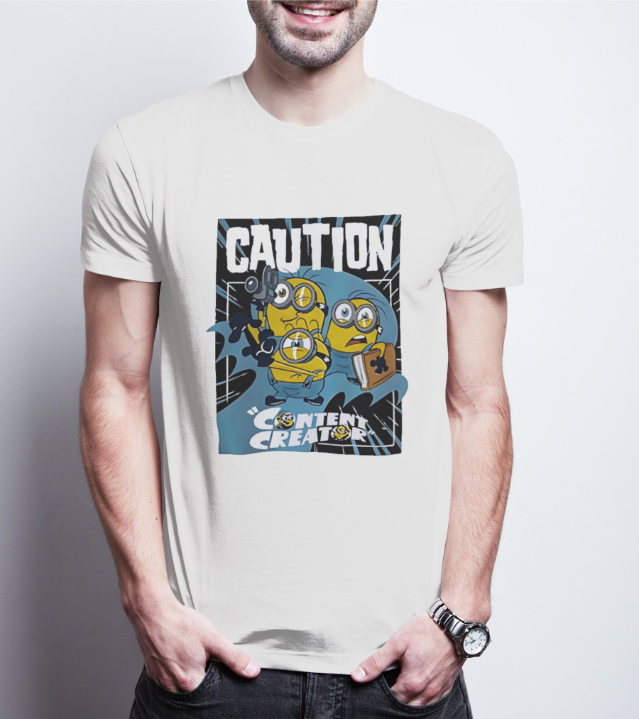 Caution Minions Content Creator Camera Book T-Shirt