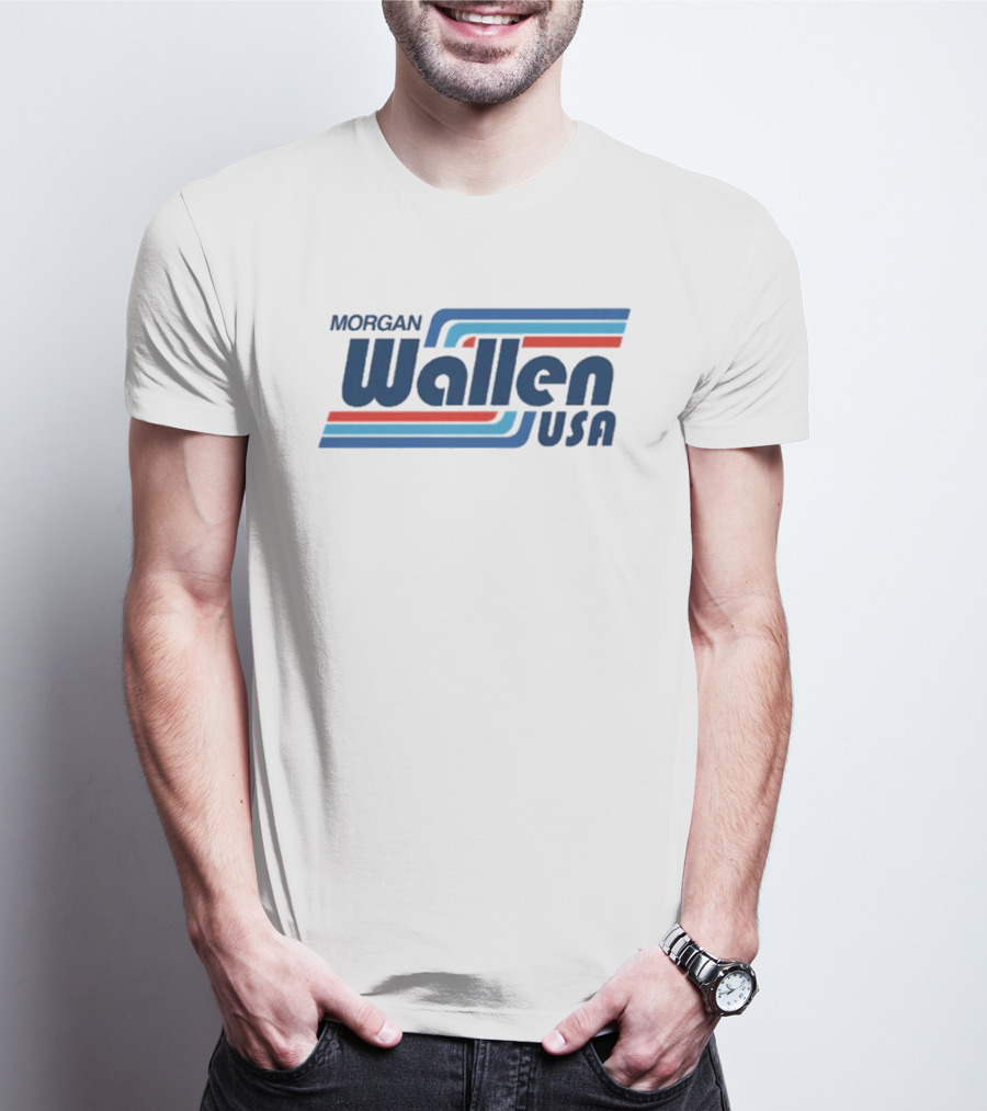 Morgan Wallen USA Vintage Style Red Blue Stripes T-Shirt