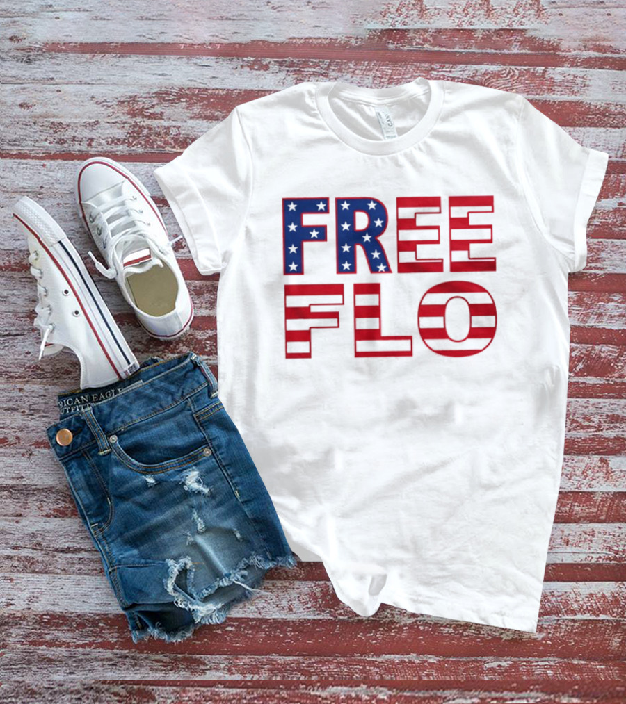 Free Flo USA Flag Stars Stripes Patriotic T-Shirt