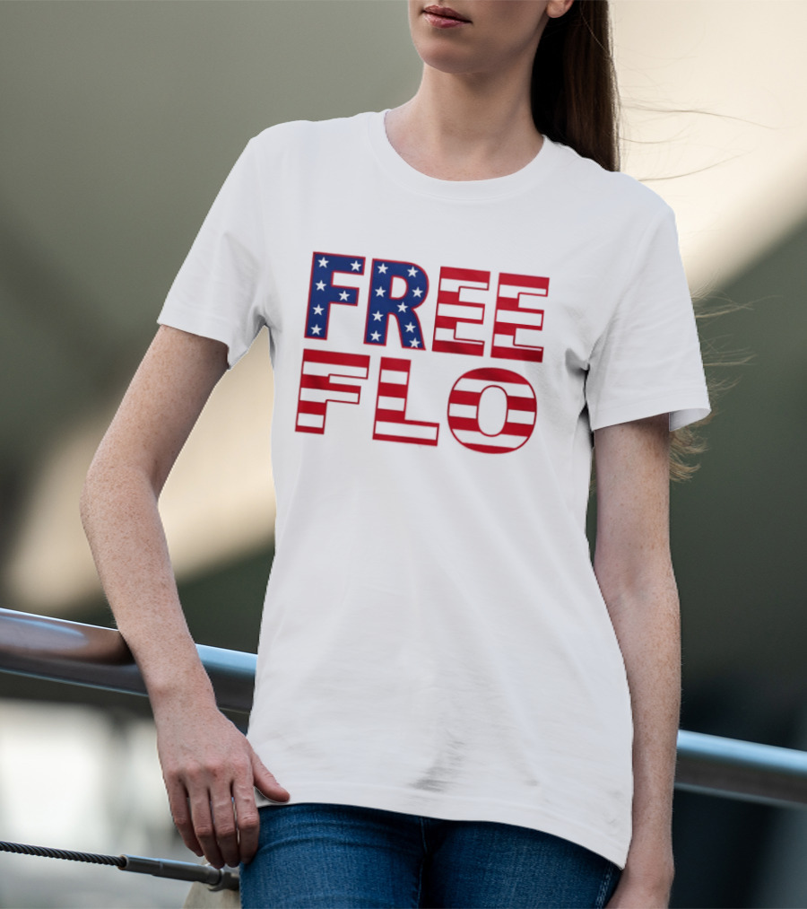 Free Flo USA Flag Stars Stripes Patriotic T-Shirt