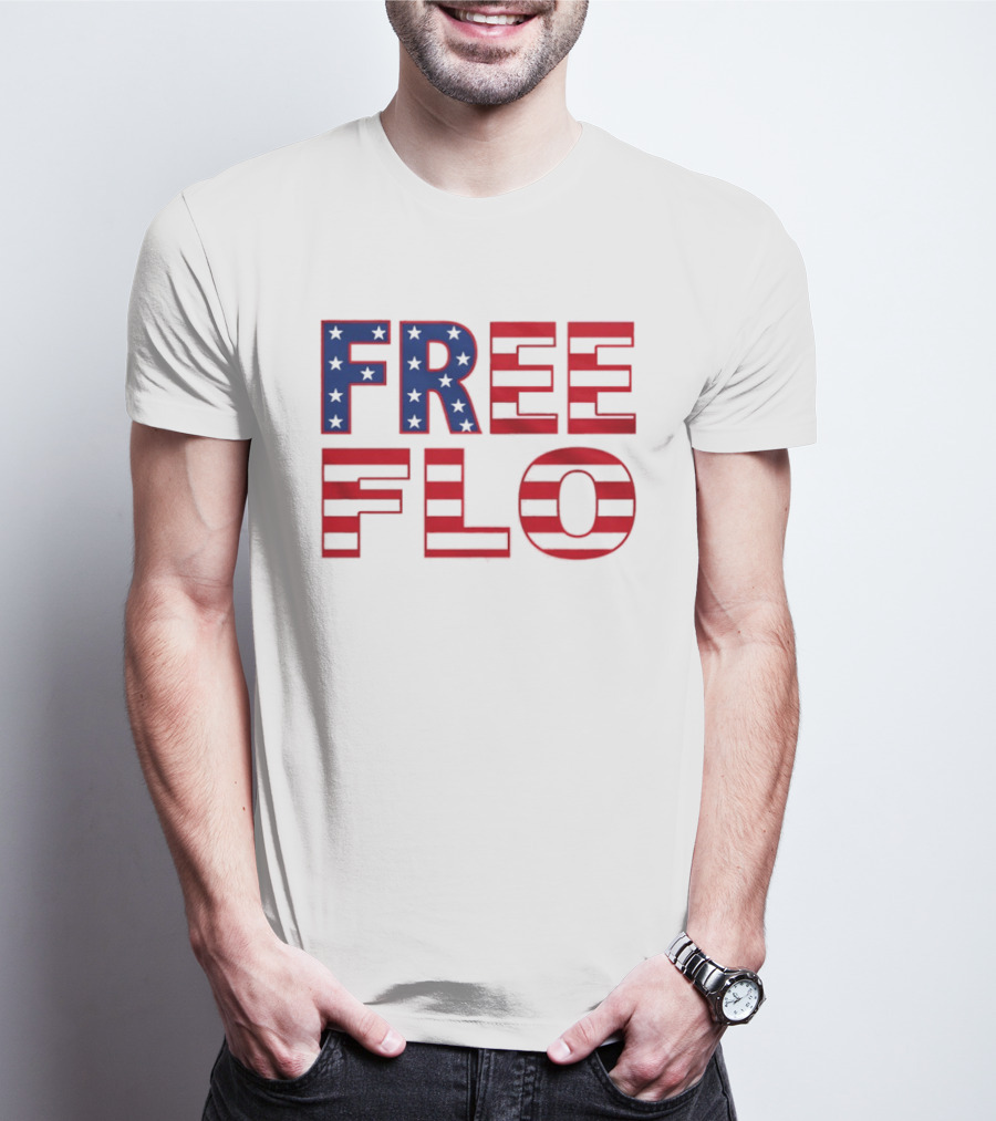 Free Flo USA Flag Stars Stripes Patriotic T-Shirt