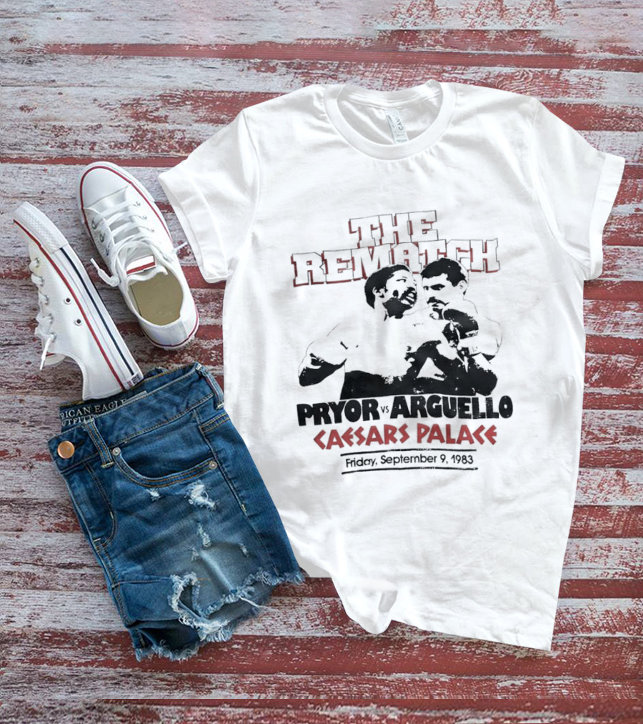Pryor Vs Arguello The Rematch Caesars Palace 1983 Boxing Memorabilia T-Shirt
