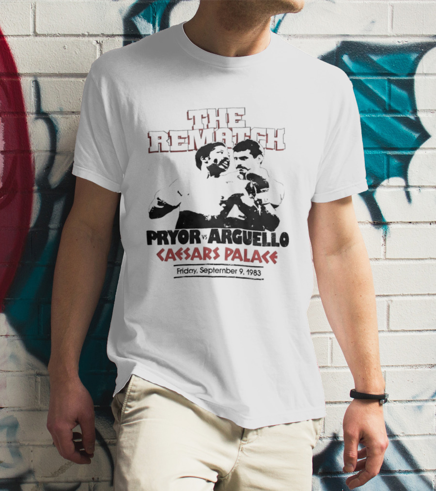 Pryor Vs Arguello The Rematch Caesars Palace 1983 Boxing Memorabilia T-Shirt