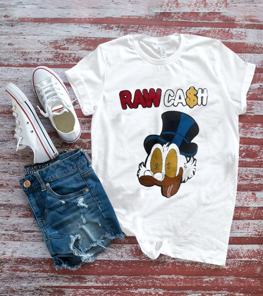 RAW CA$H Duck Eyes Dollar Sign Hat T-Shirt