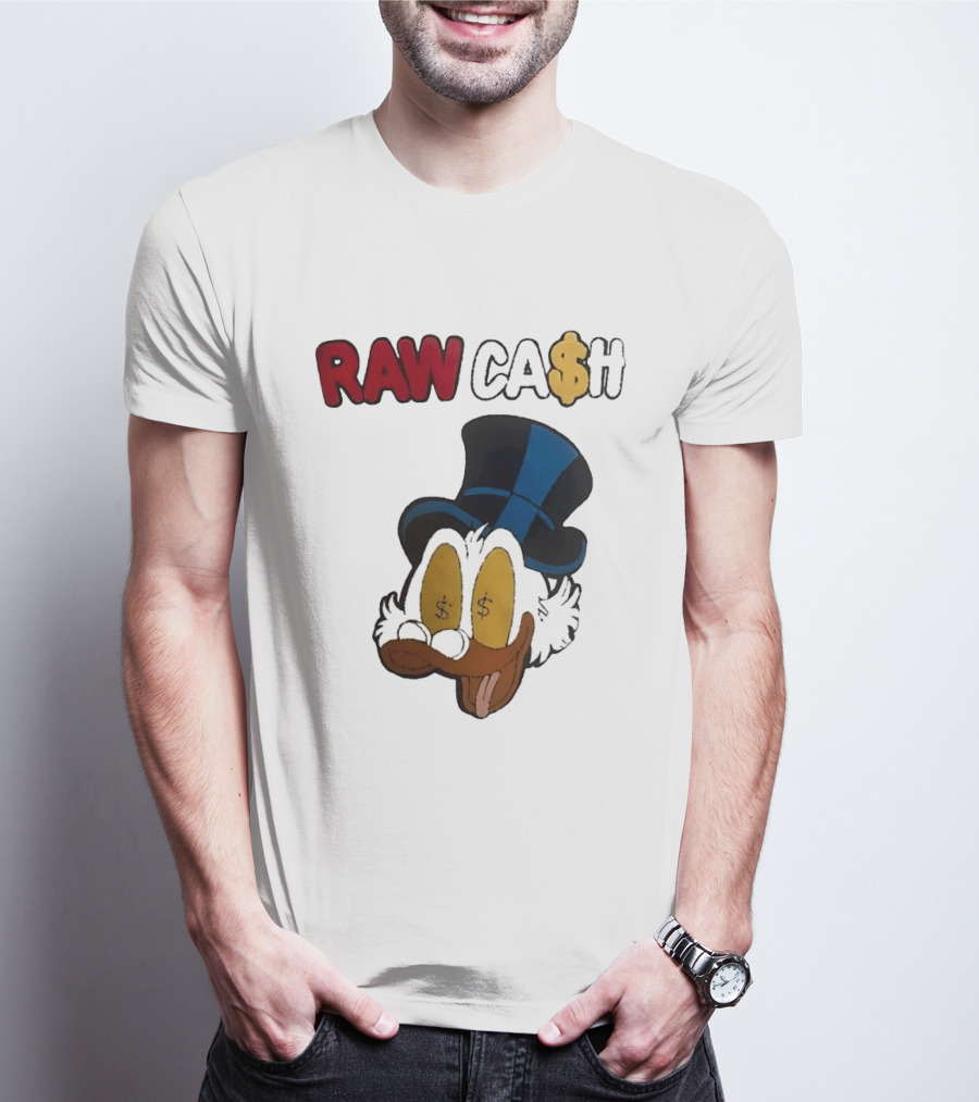 RAW CA$H Duck Eyes Dollar Sign Hat T-Shirt