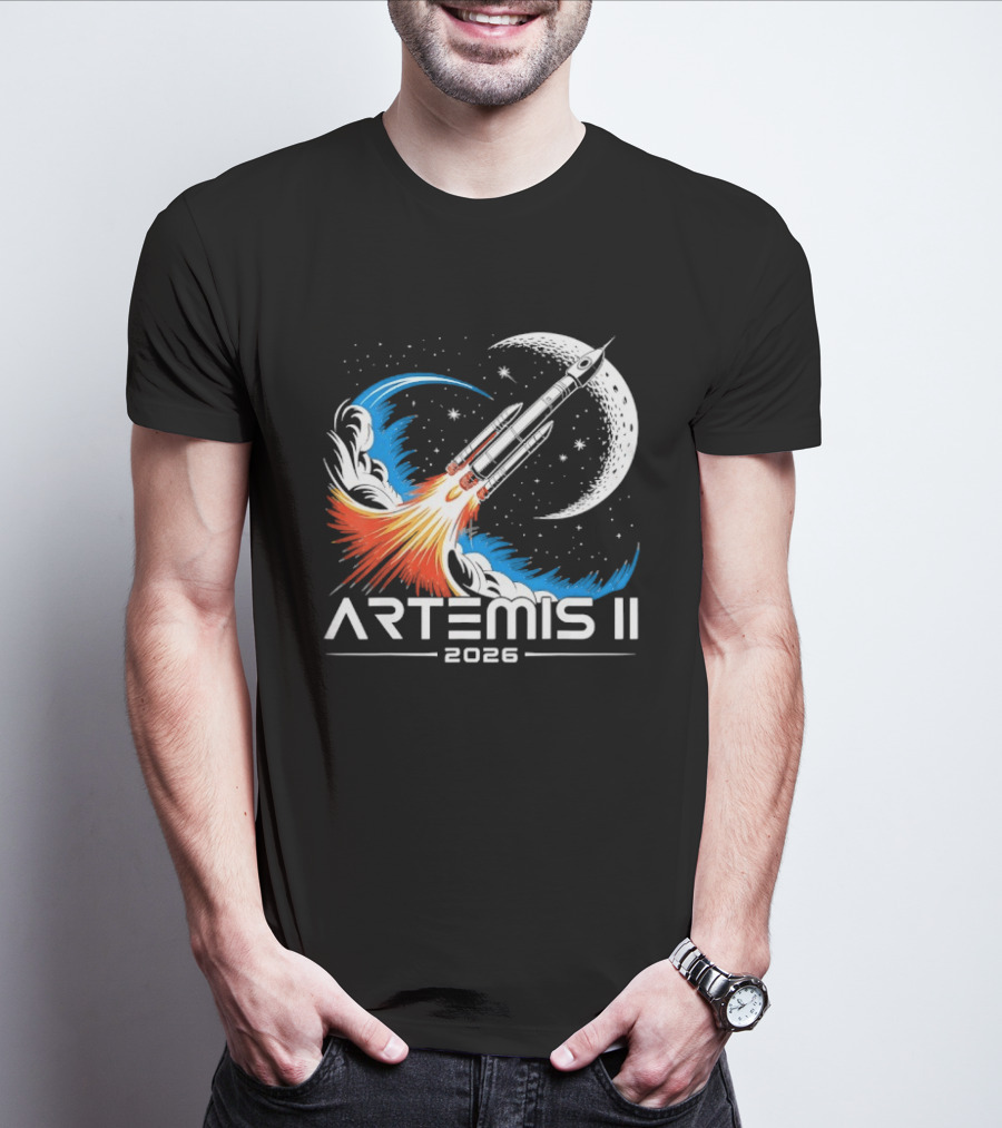 Artemis II 2026 Moon Rocket Space Exploration Launch T-Shirt