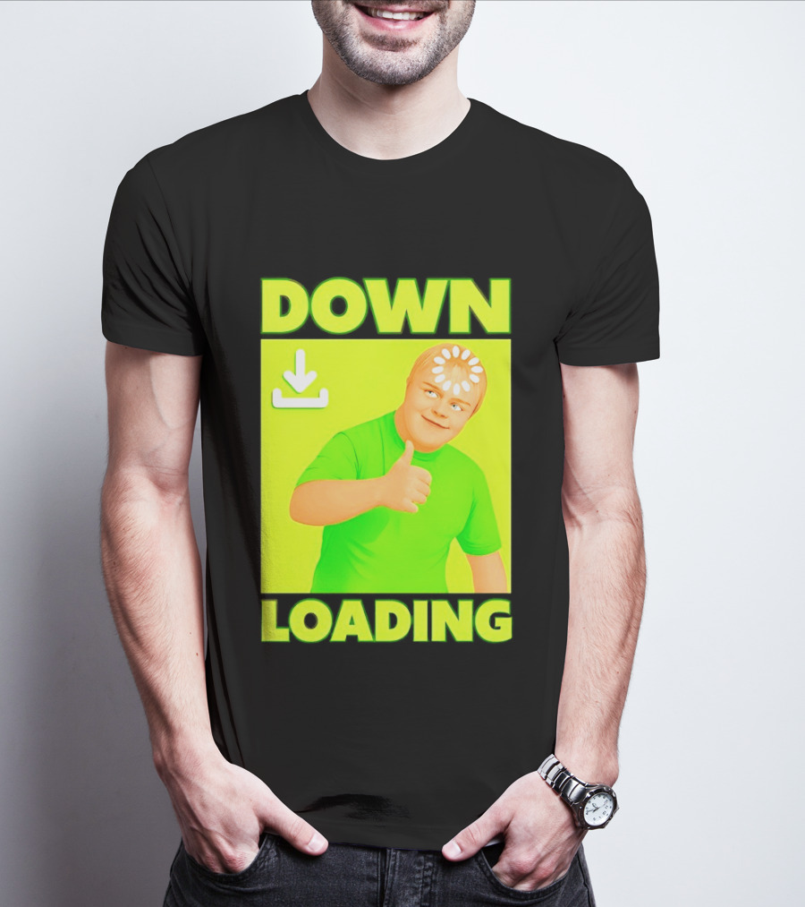 Down Loading Thumbs Up Meme Humorous Internet Guy T-Shirt