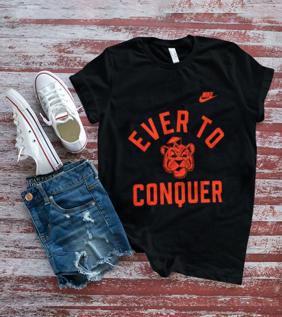 Auburn Tigers Ever To Conquer Tiger Face Nike Swoosh T-Shirt
