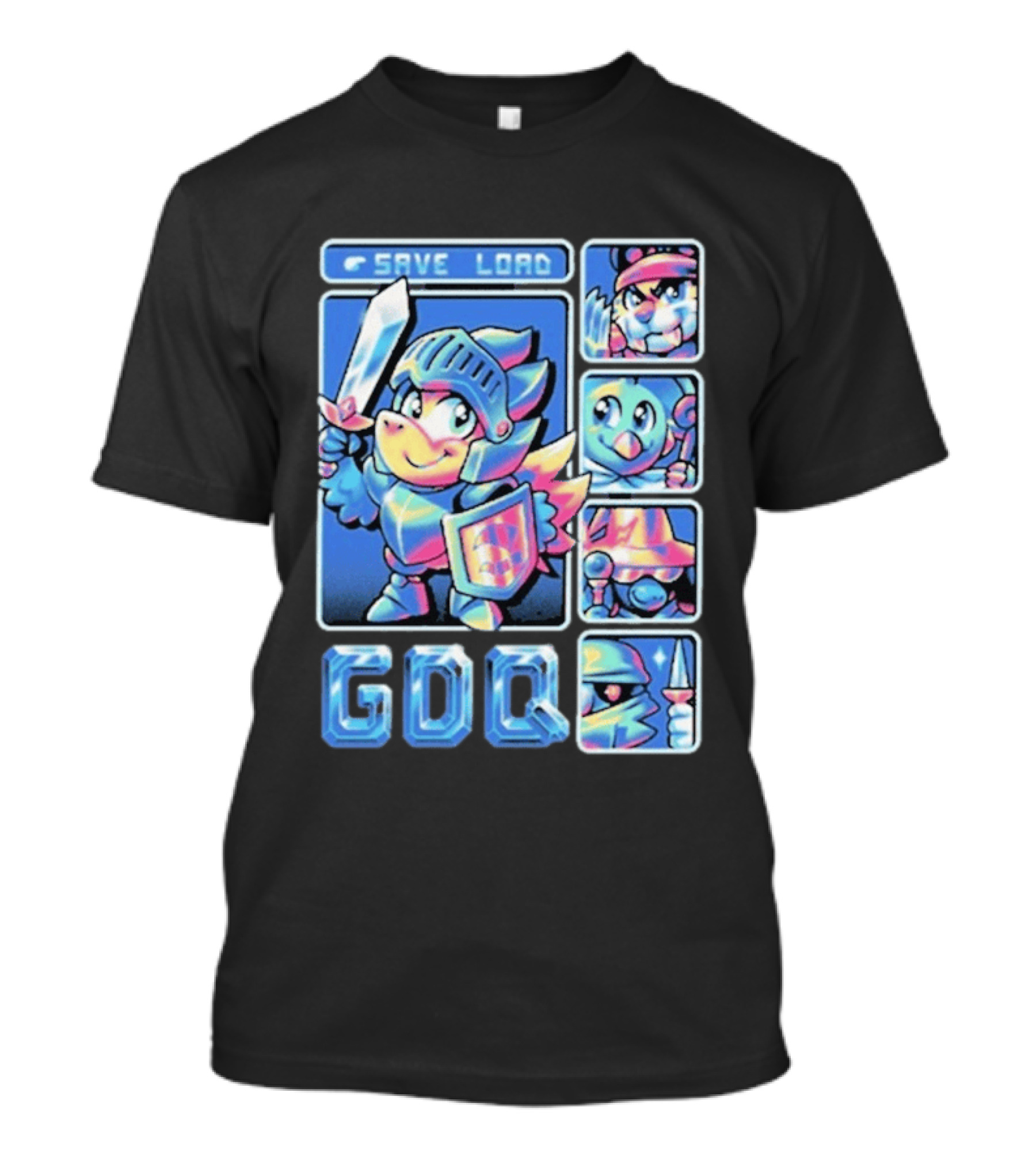 Fangamer GDQ Quick Quest Save Load Knight Adventure Characters T-Shirt