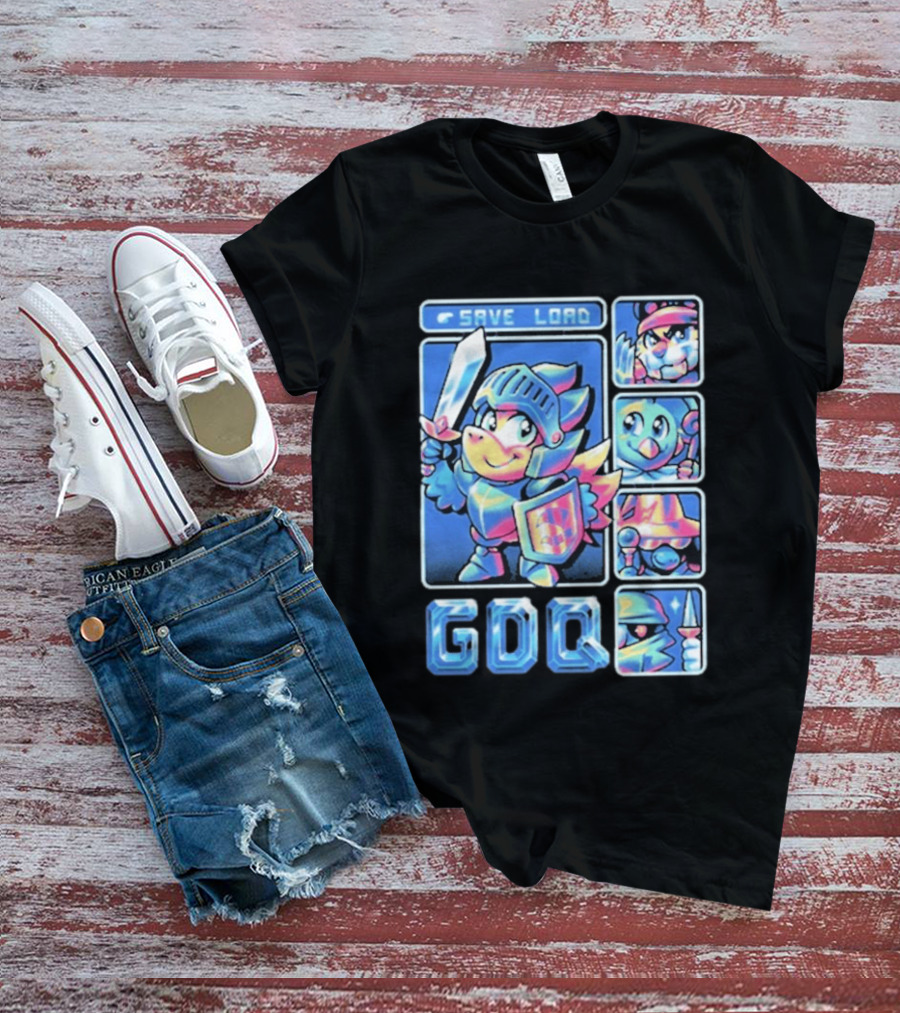 Fangamer GDQ Quick Quest Save Load Knight Adventure Characters T-Shirt
