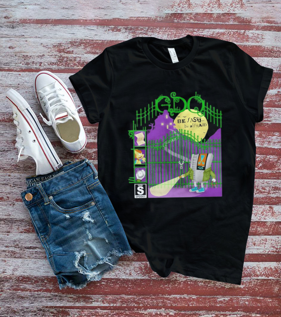 Gdq Be Fast Be Afraid Spooky Retro Robot Gaming T-Shirt