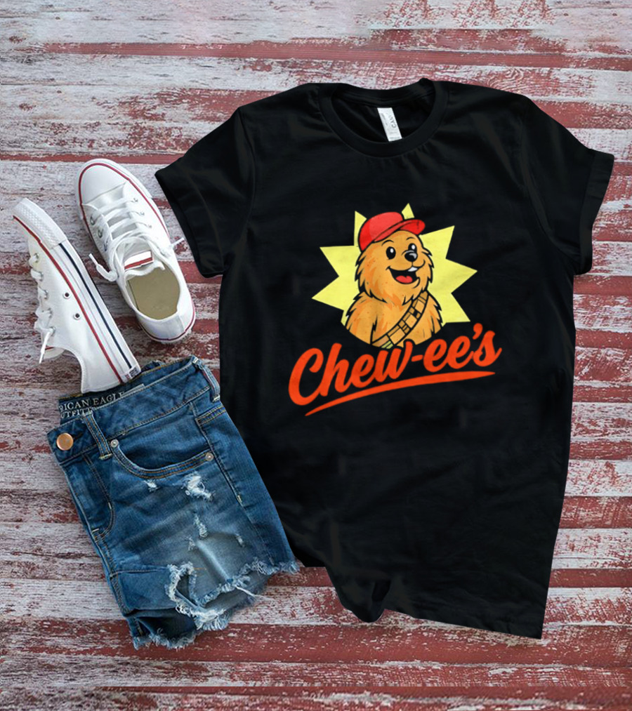 Chewbacca Chew Ee's Star Wars Snack Brand Cartoon Character With Red Hat T-Shirt