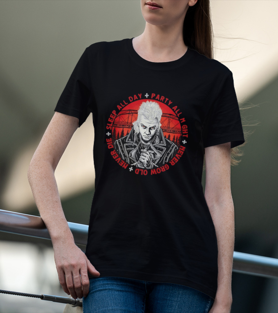 Sleep All Day Party All Night Never Grow Old Never Die 80s Gothic T-Shirt