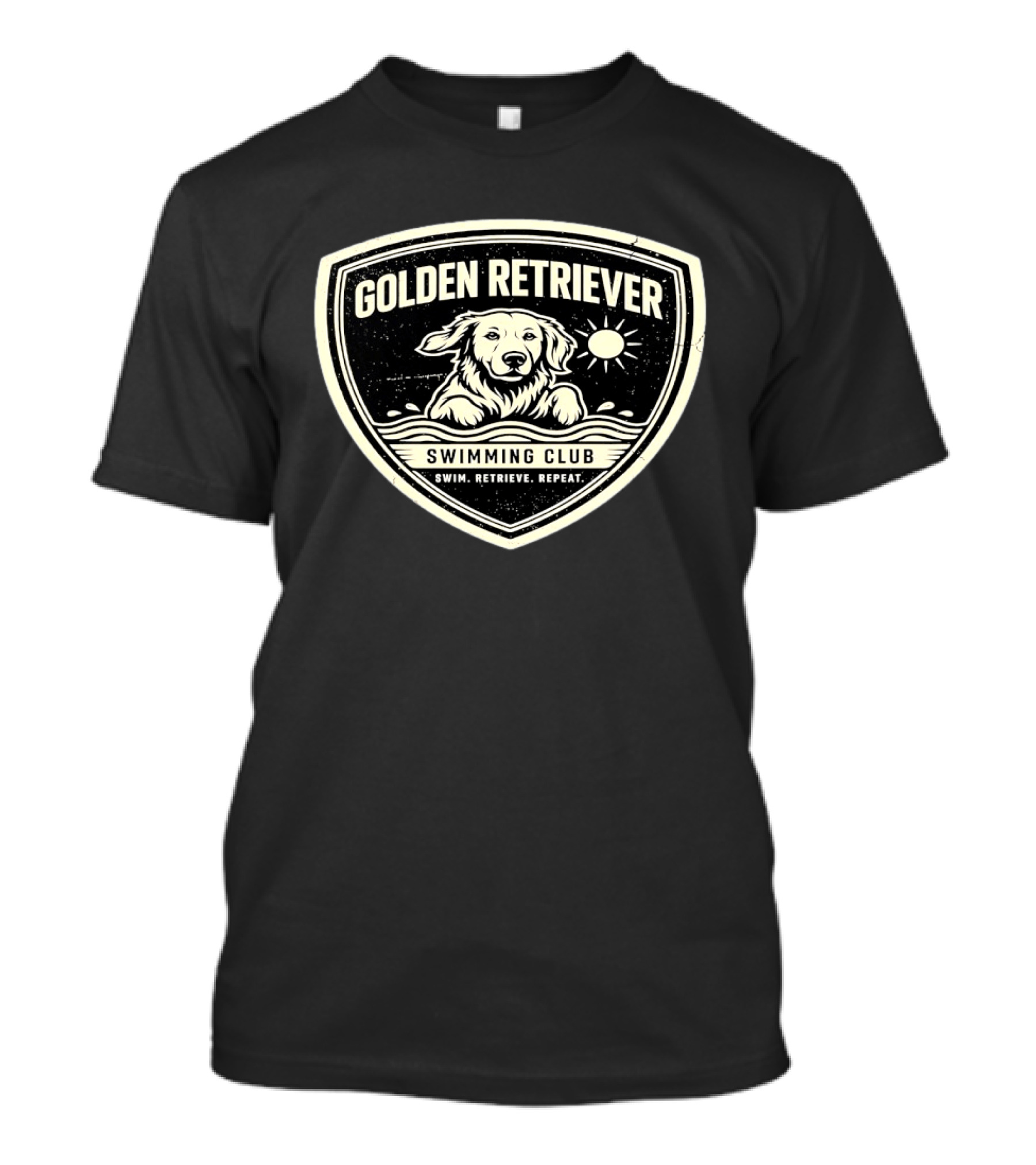 Golden Retriever Swimming Club Swim Retrieve Repeat Sun And Water T-Shirt