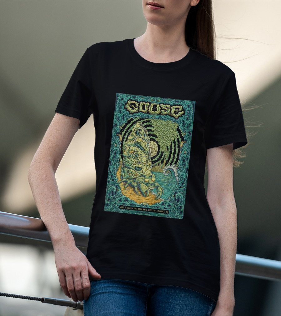 Goose July 2 2026 PNC Bank Arts Center Holmdel NJ Psychedelic Monster Wave T-Shirt