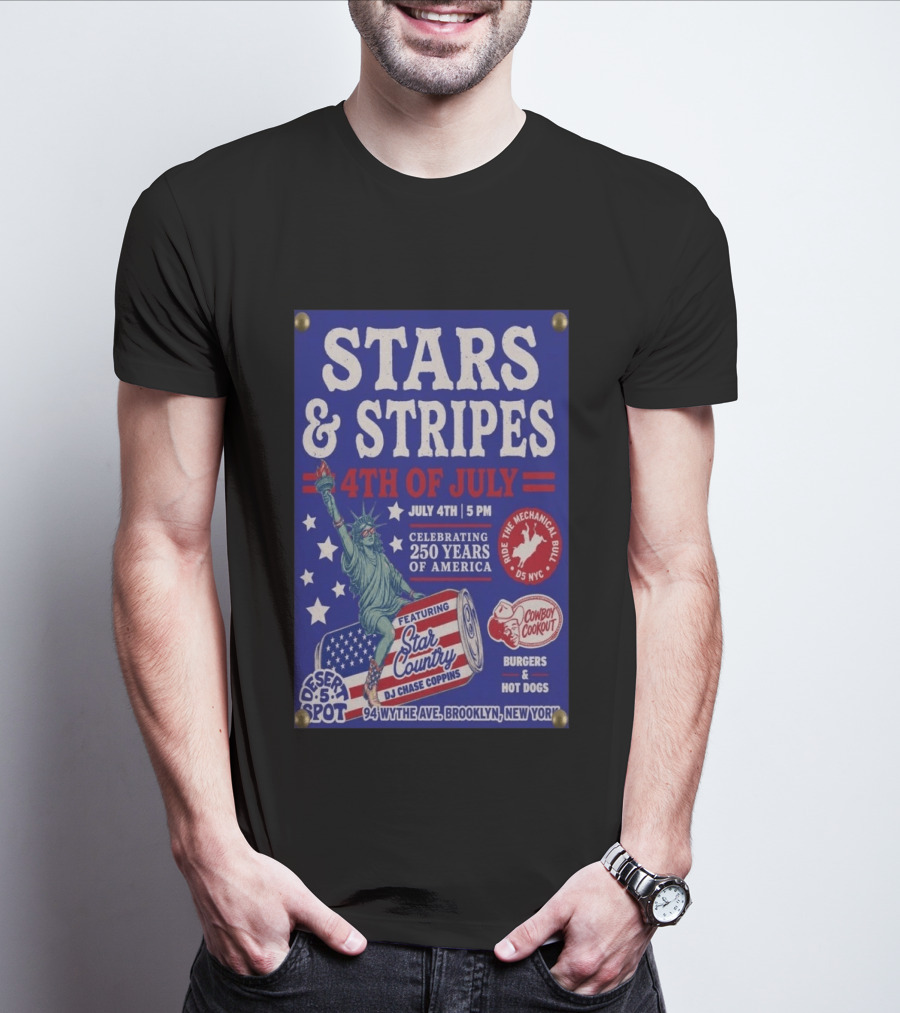 Stars & Stripes 4th Of July Celebration 250 Years Of America Brooklyn Event 2026 T-Shirt