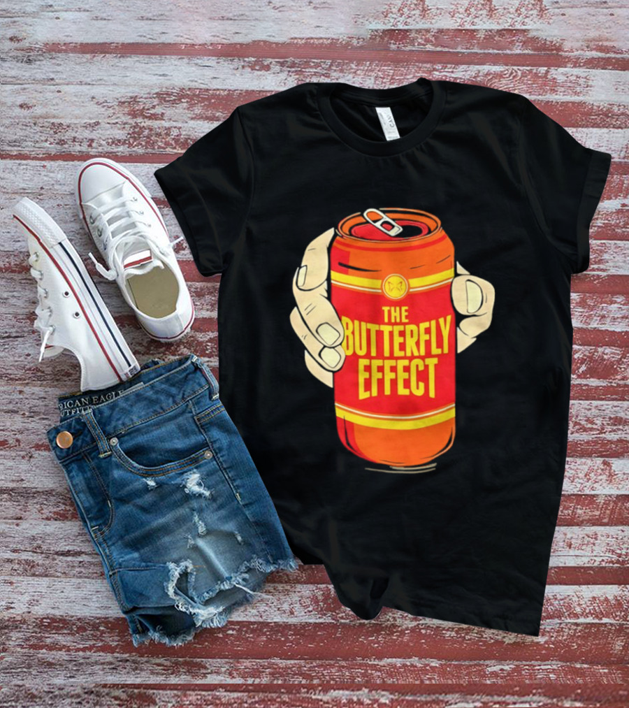 The Butterfly Effect Soda Can Vibrant Red Yellow Pop T-Shirt