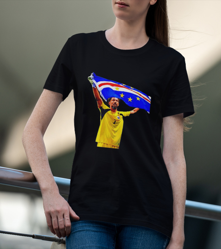 Vozinha Cape Verde Football Team Flag Celebration T-Shirt