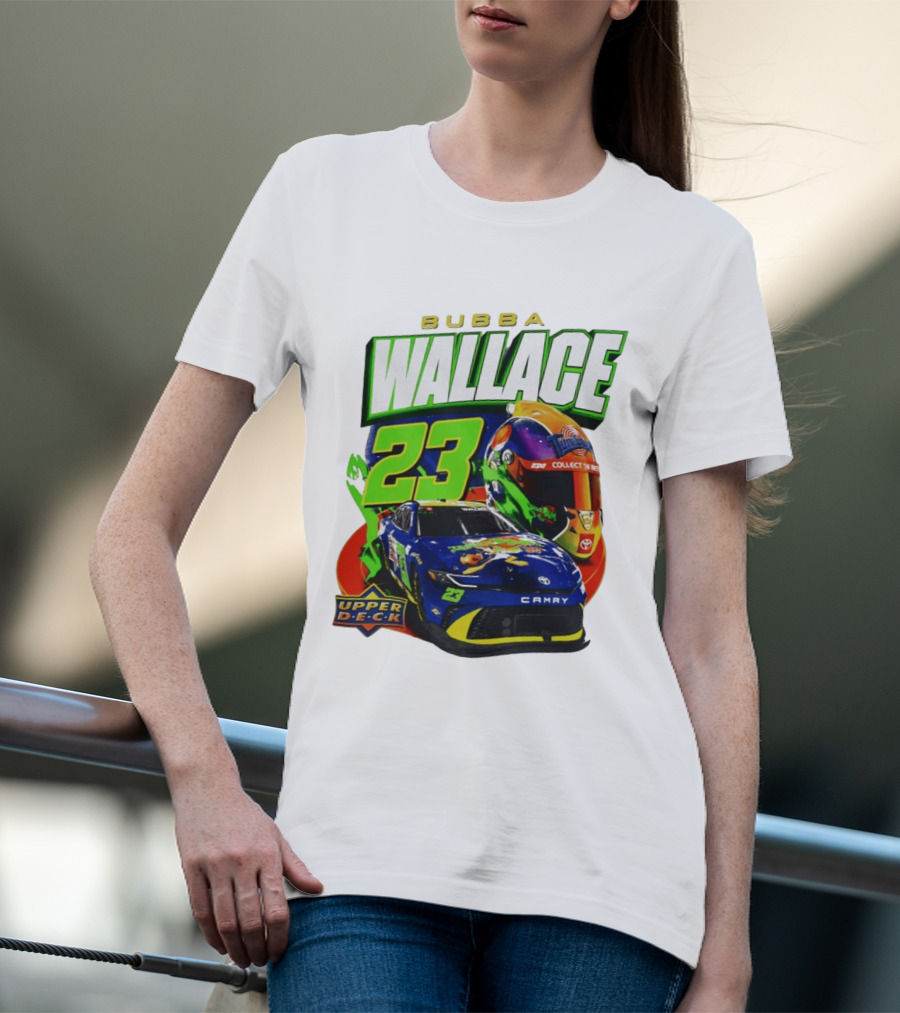 Bubba Wallace 23 Collect The Best Upper D.E.C.K Racing Helmet And Camry T-Shirt